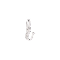 Charm Lettre U en or blanc 18K et diamants - Or Blanc