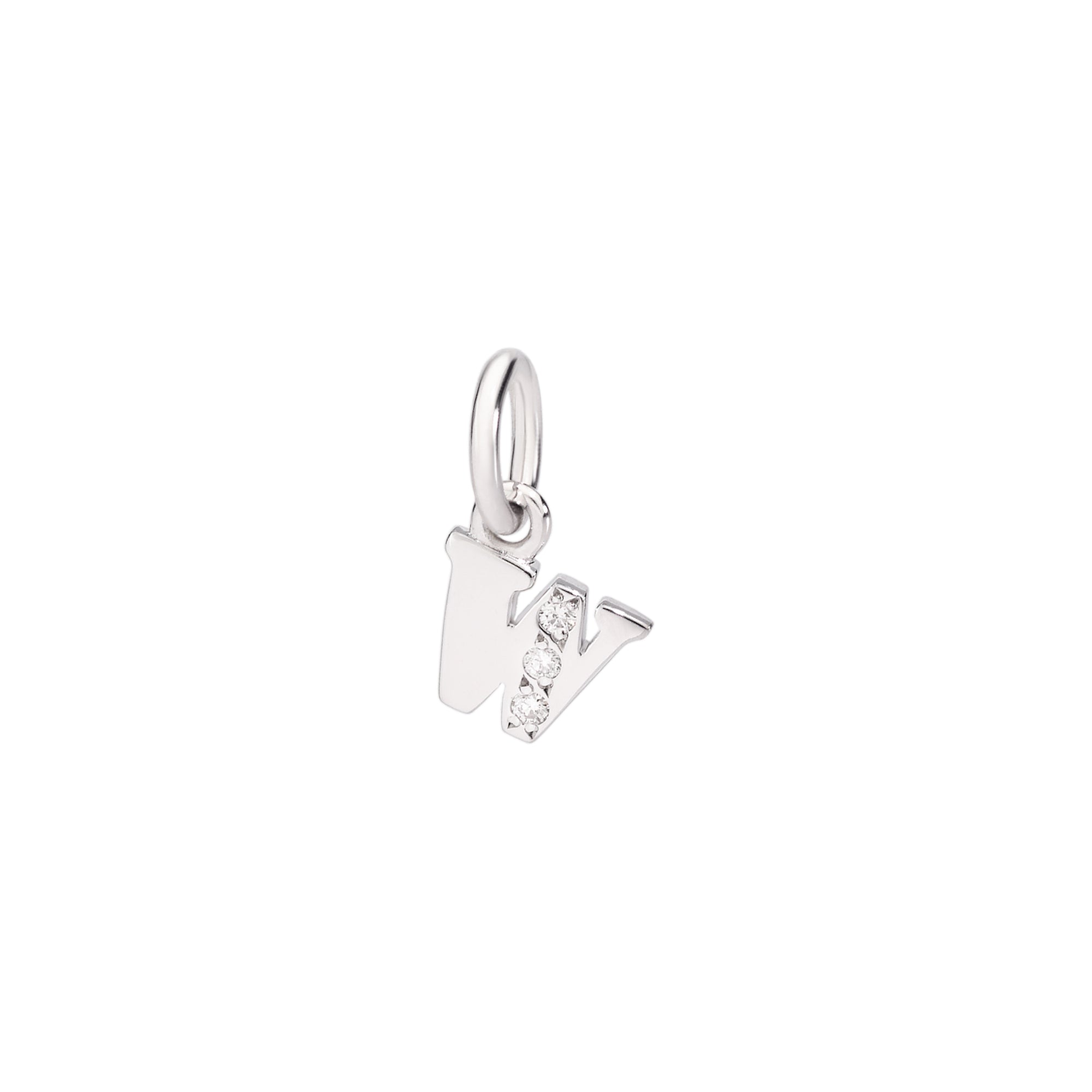 Charm Lettre W en or blanc 18K et diamants - Or Blanc