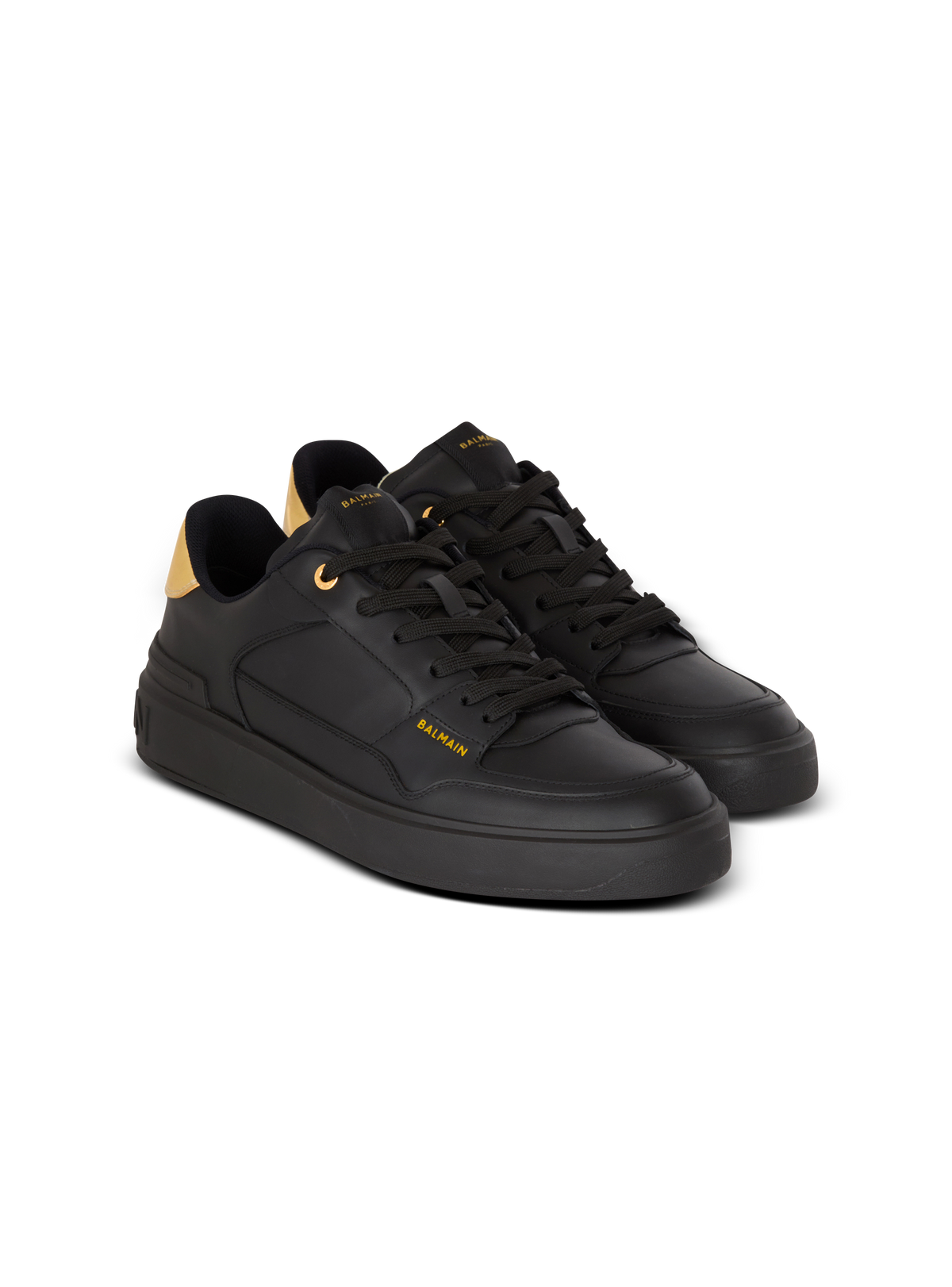 Baskets b-court flip en cuir de veau - Noir & Or