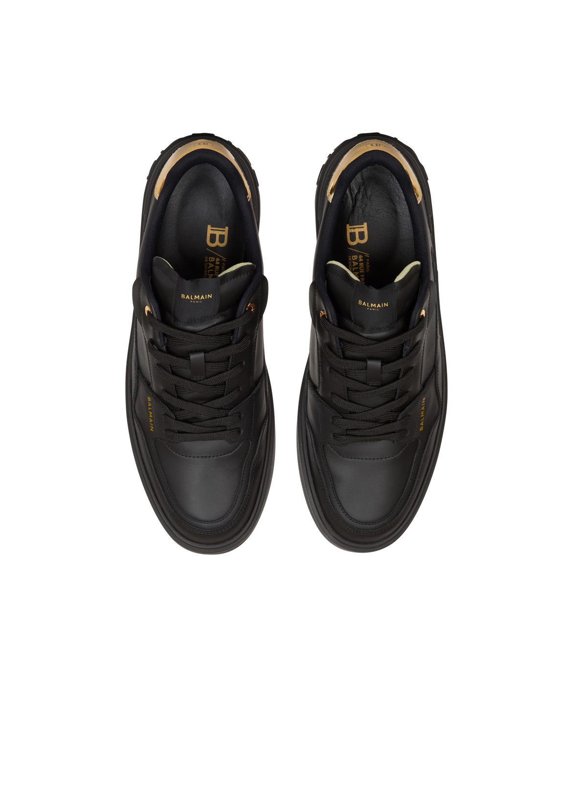 Baskets b-court flip en cuir de veau - Noir & Or