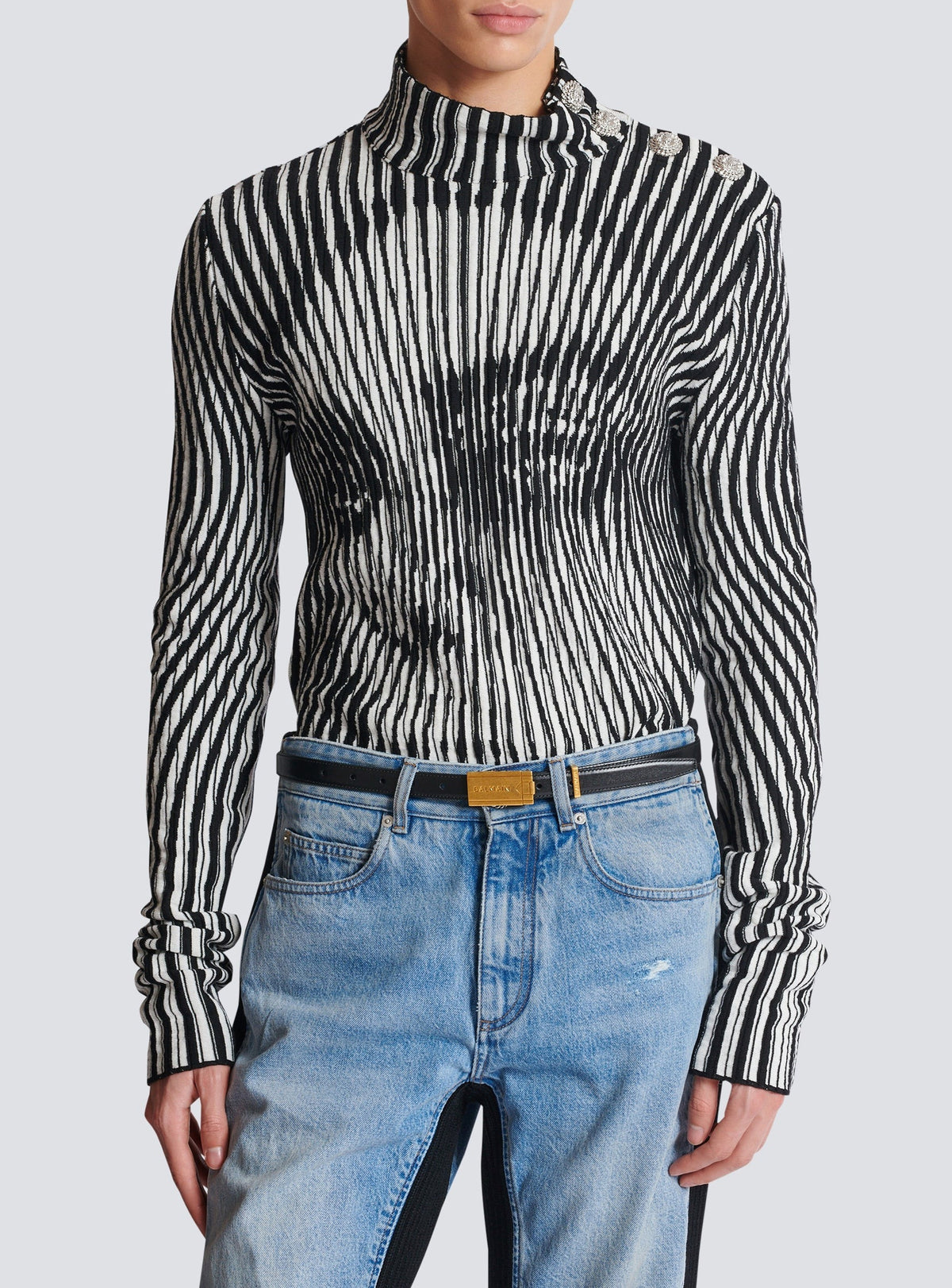 Ceinture en cuir de veau - Noir & Or