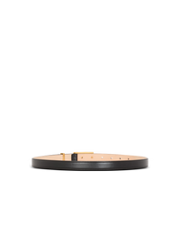 Ceinture plaque balmain en cuir de veau - Noir & Or