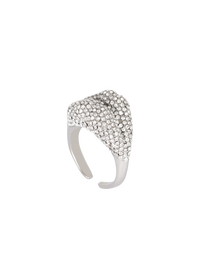 Bague kiss en laiton et cristaux - Argent & Cristal