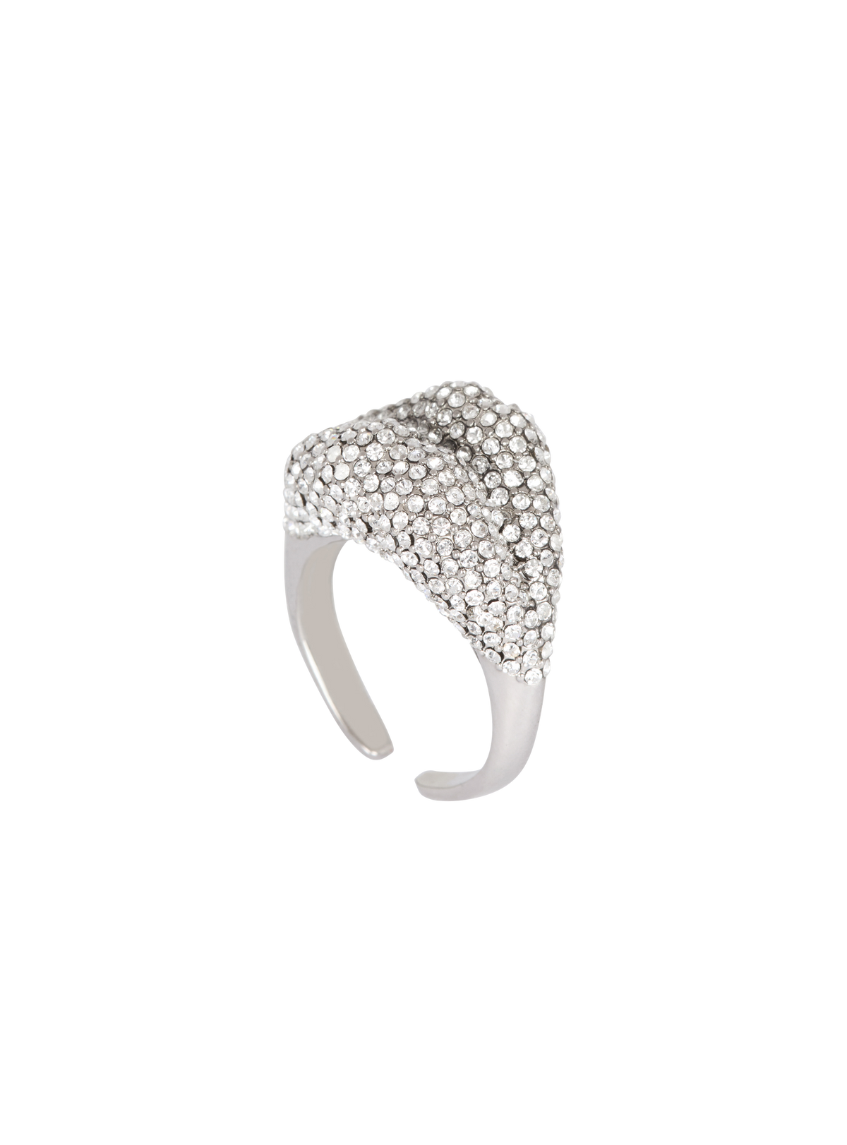 Bague kiss en laiton et cristaux - Argent & Cristal