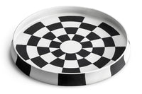 Grand plat Damier en porcelaine - Noir & Blanc