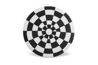Assiette de présentation Damier en porcelaine - Noir & Blanc