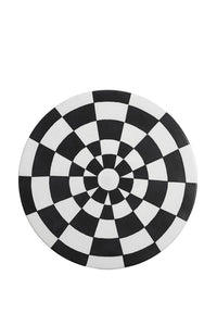 Assiette de présentation Damier en porcelaine - Noir & Blanc