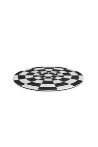 Assiette de présentation Damier en porcelaine - Noir & Blanc