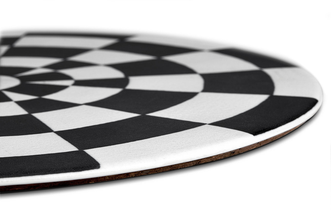Assiette de présentation Damier en porcelaine - Noir & Blanc