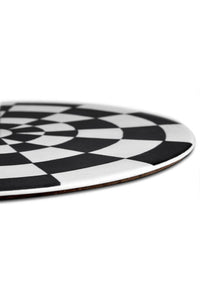 Assiette de présentation Damier en porcelaine - Noir & Blanc