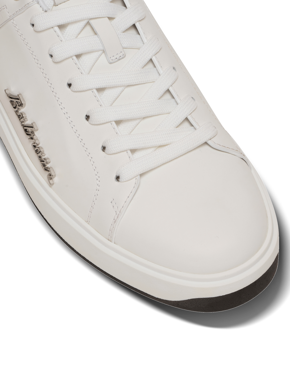 Baskets b-court en cuir de veau avec logo balmain - Noir & Blanc