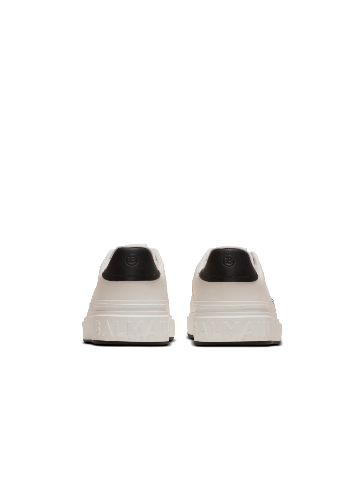 Baskets b-court en cuir de veau avec logo balmain - Noir & Blanc