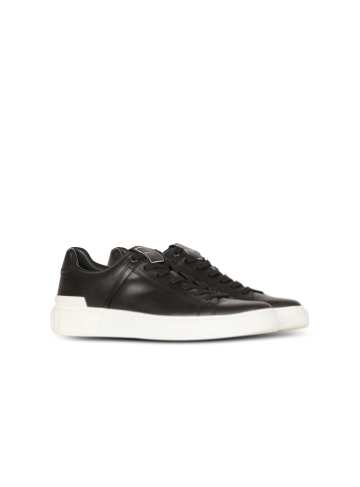 Baskets b-court en cuir de veau - Noir & Blanc