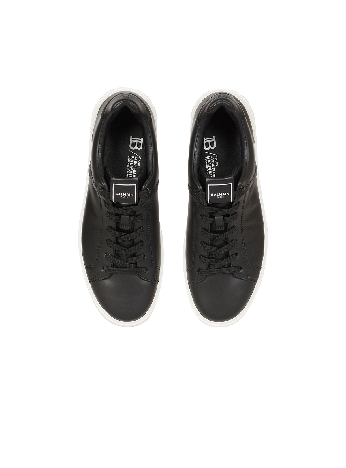 Baskets b-court en cuir de veau - Noir & Blanc