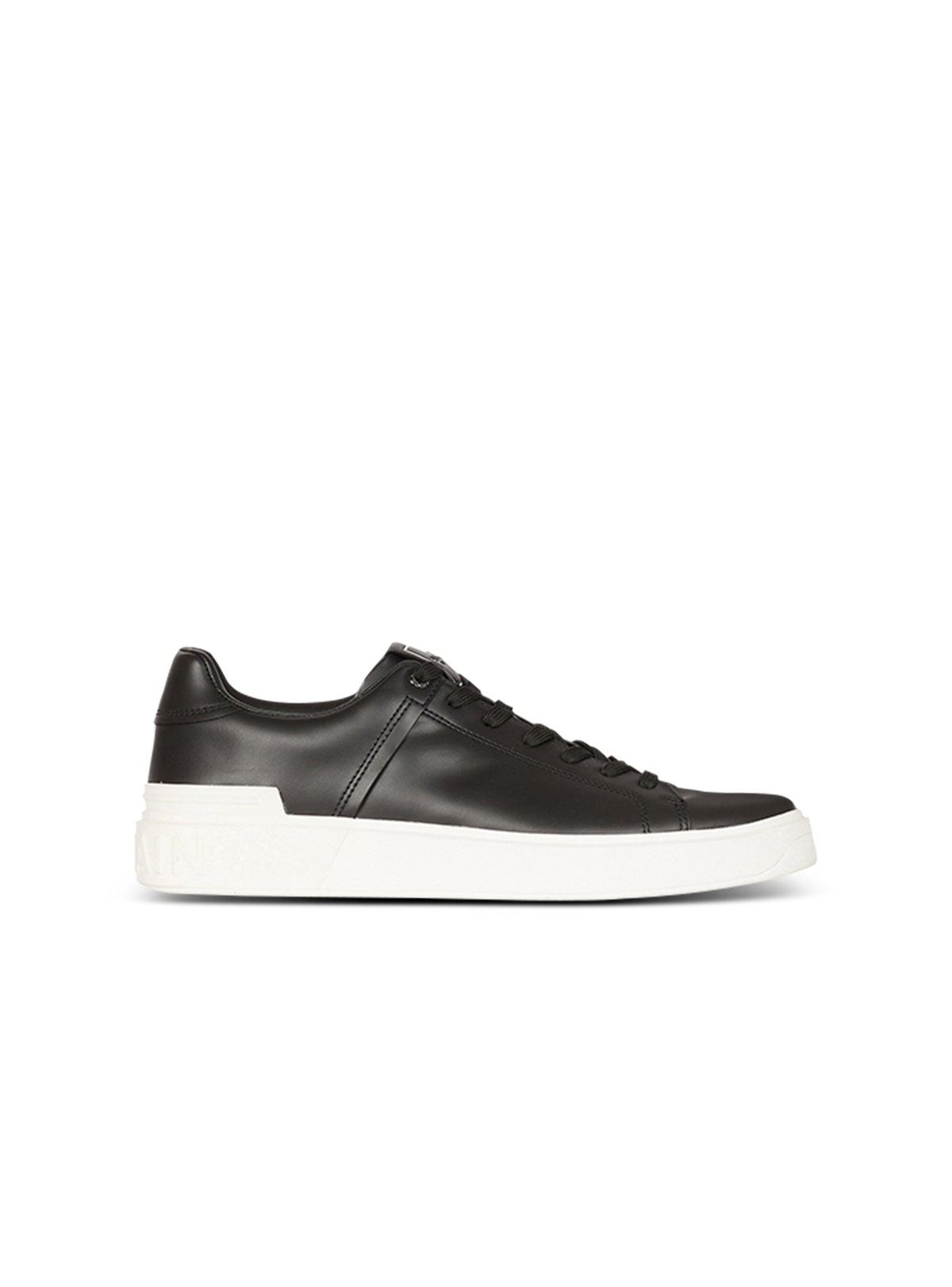 Baskets b-court en cuir de veau - Noir & Blanc