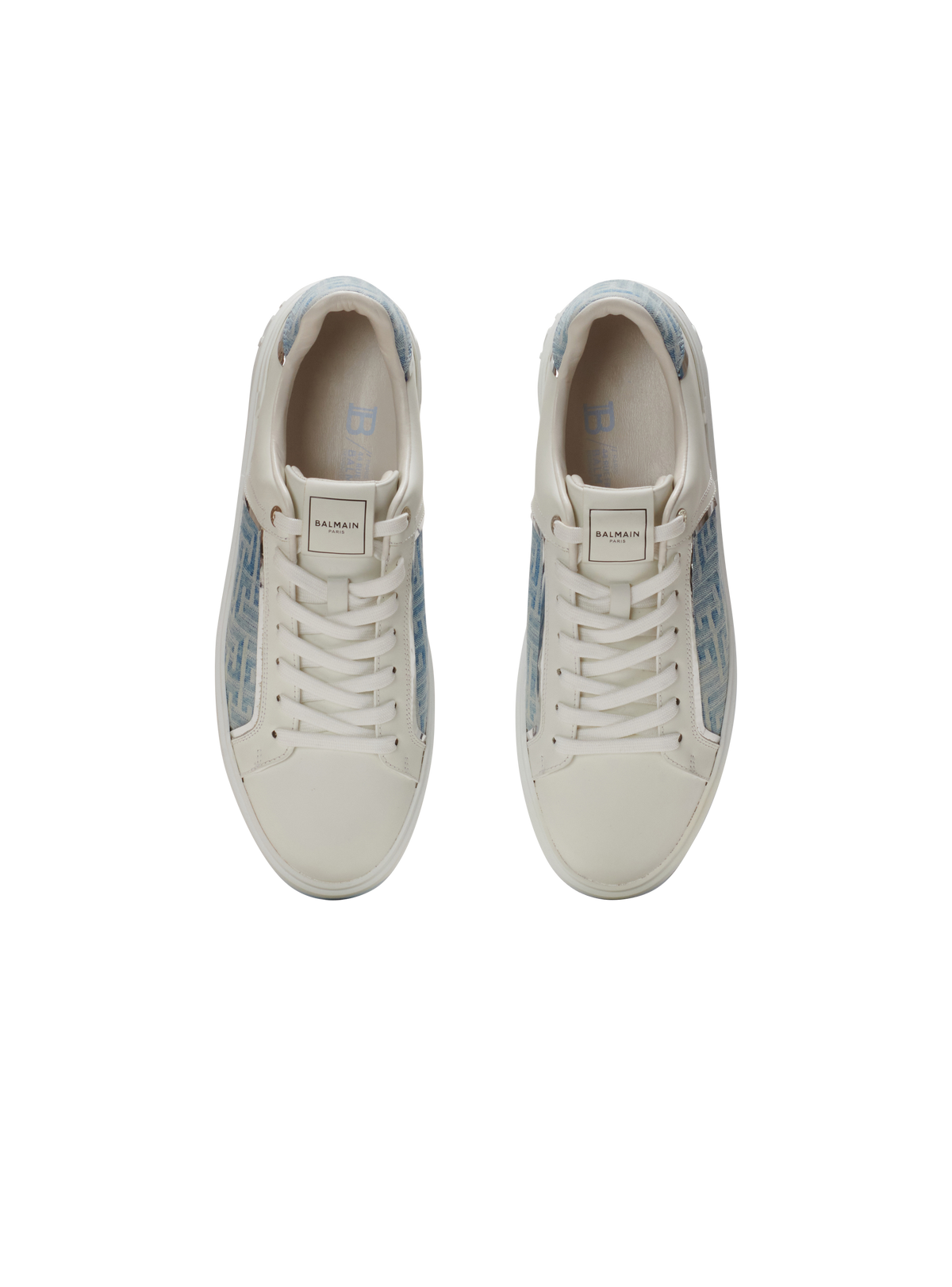 Baskets b-court en cuir et denim - Bleu