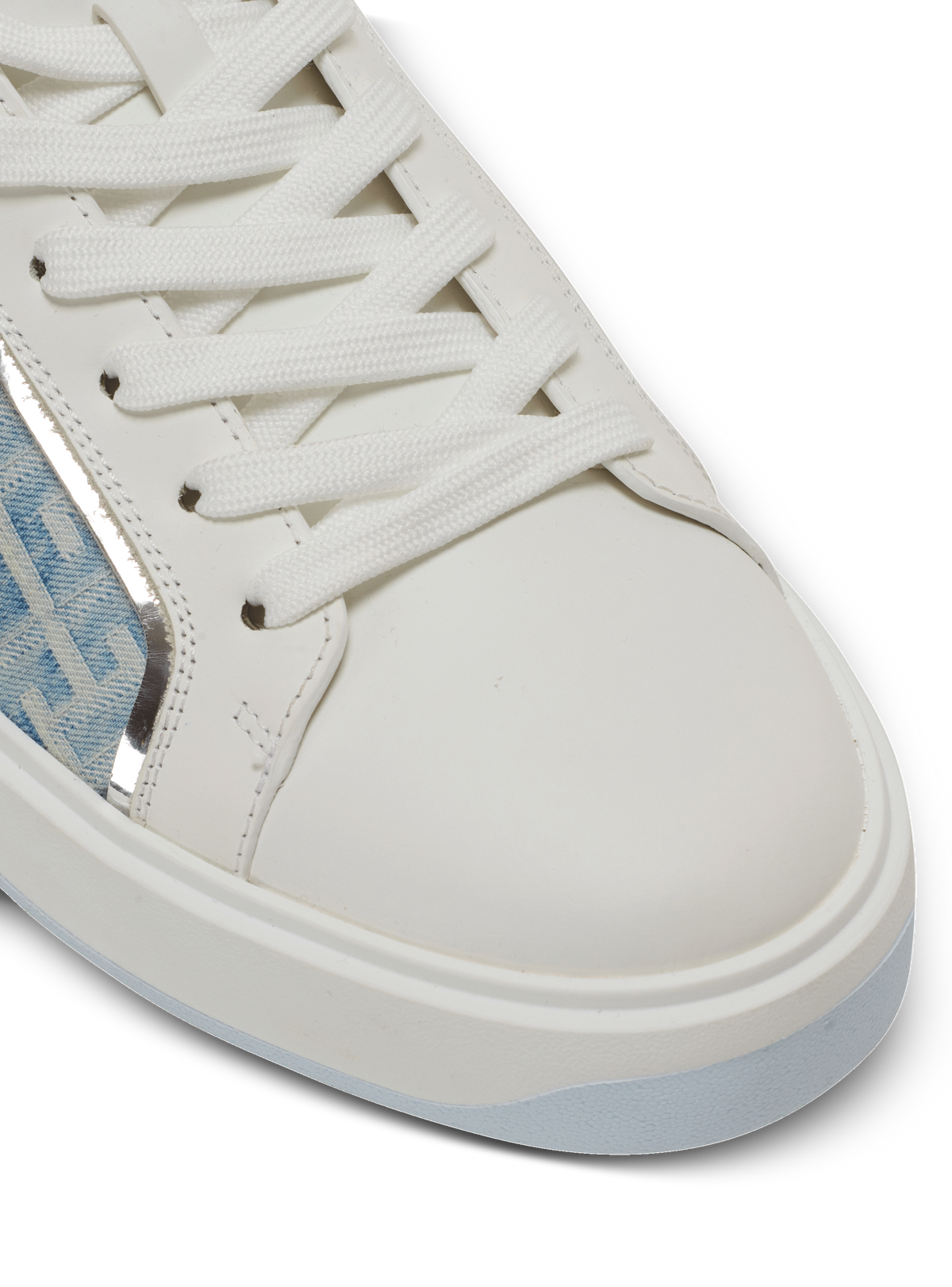 Baskets b-court en cuir et denim - Bleu
