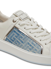 Baskets b-court en cuir et denim - Bleu