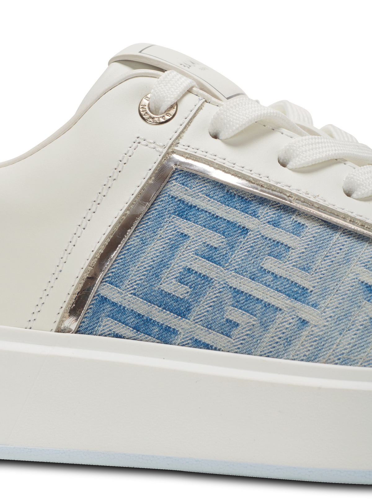 Baskets b-court en cuir et denim - Bleu
