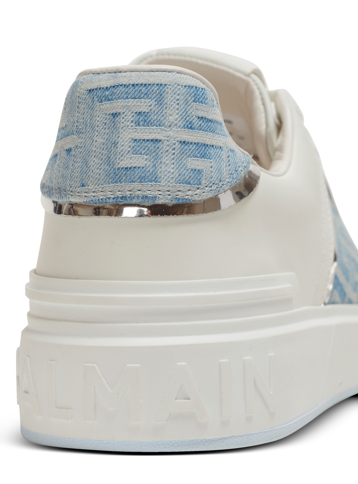 Baskets b-court en cuir et denim - Bleu