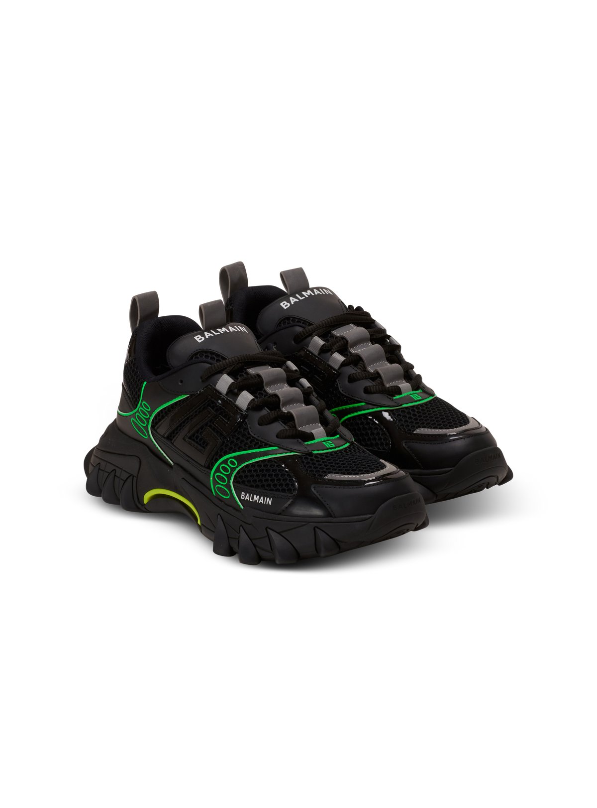 Baskets b-east en cuir, daim et mesh - Vert