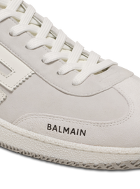 Baskets balmain swan en cuir de veau et cuir suédé - Blanc