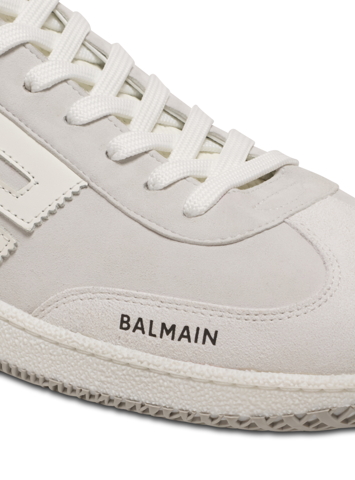 Baskets balmain swan en cuir de veau et cuir suédé - Blanc