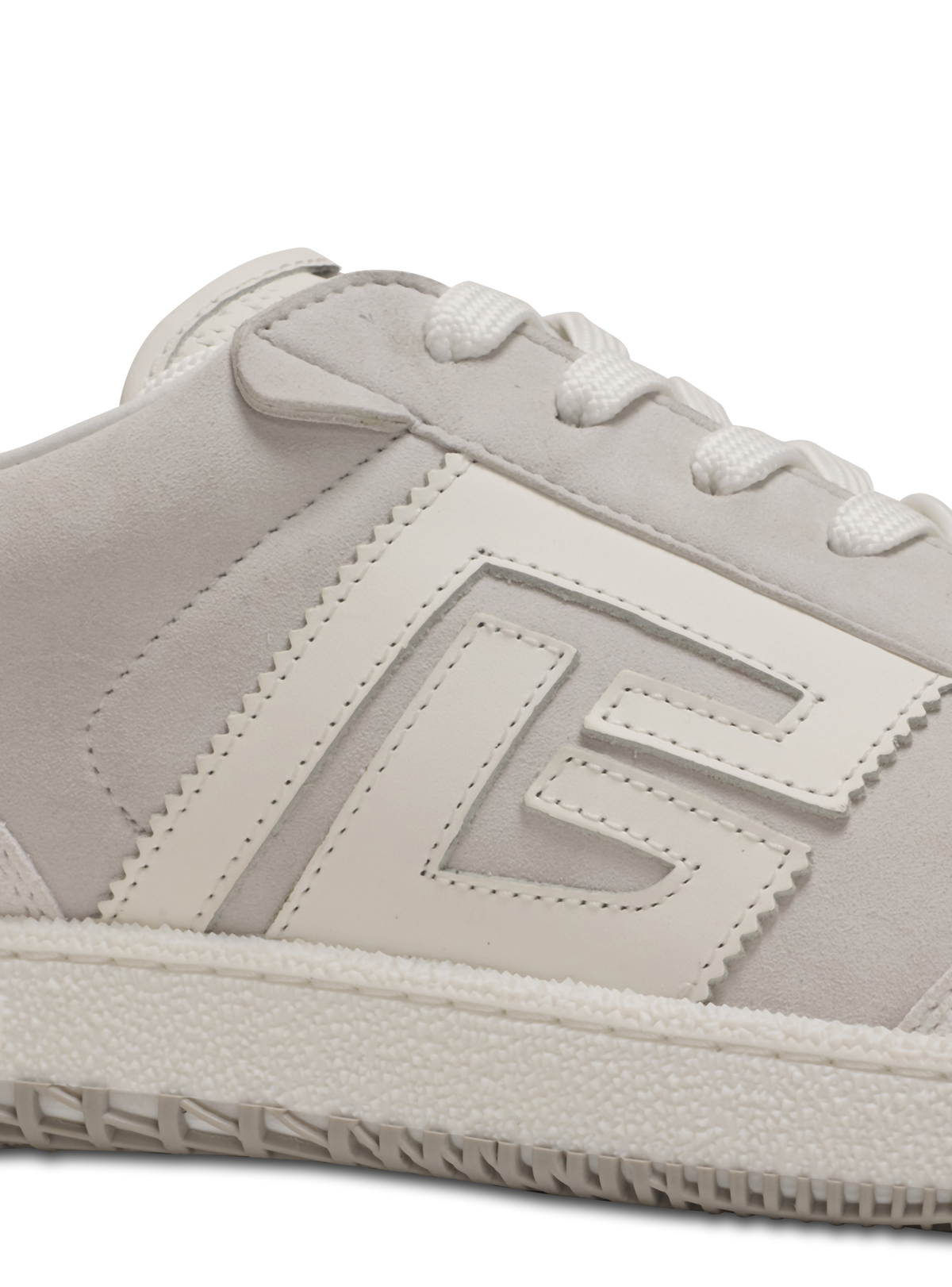 Baskets balmain swan en cuir de veau et cuir suédé - Blanc