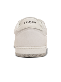 Baskets balmain swan en cuir de veau et cuir suédé - Blanc