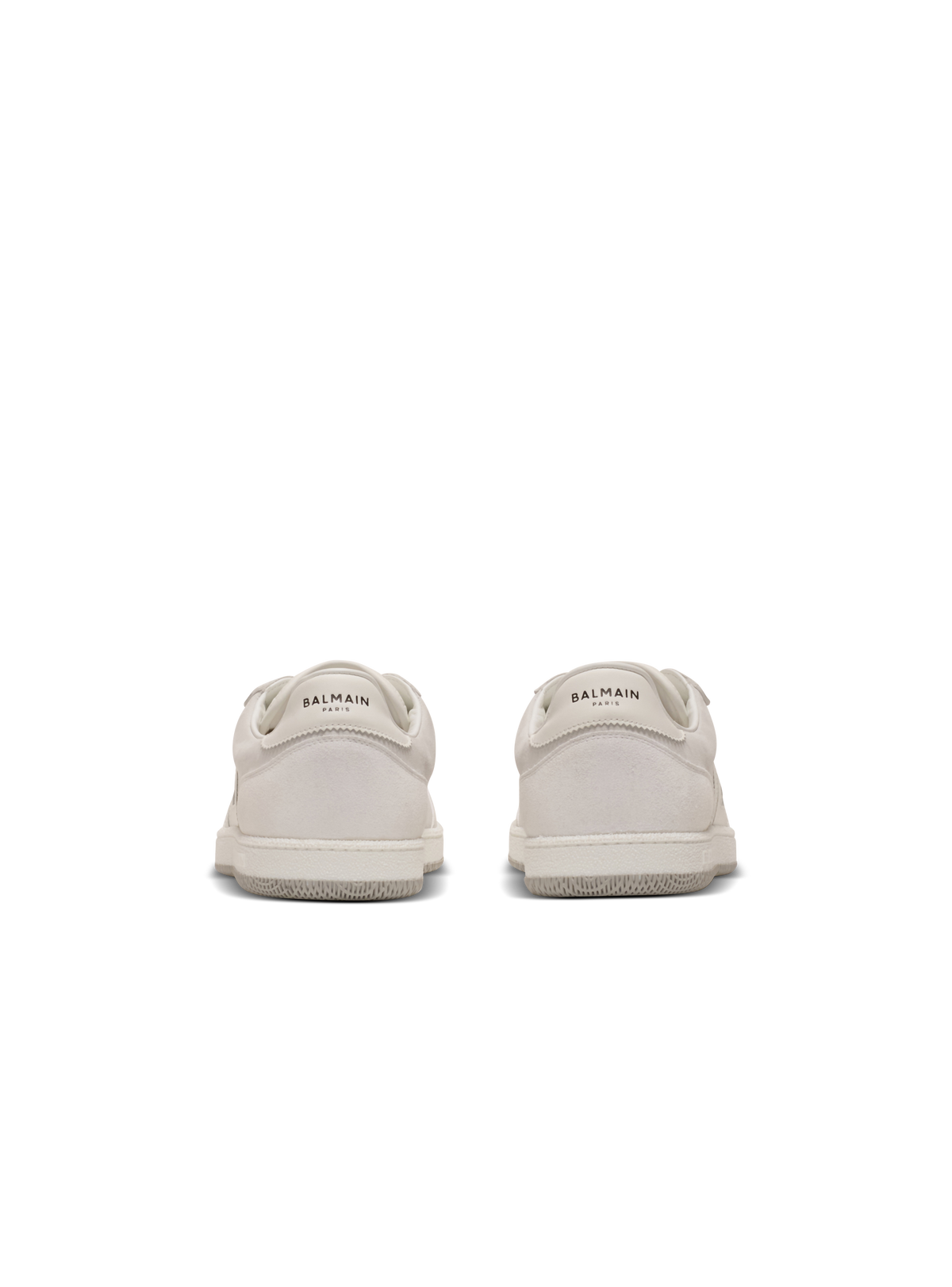Baskets balmain swan en cuir de veau et cuir suédé - Blanc