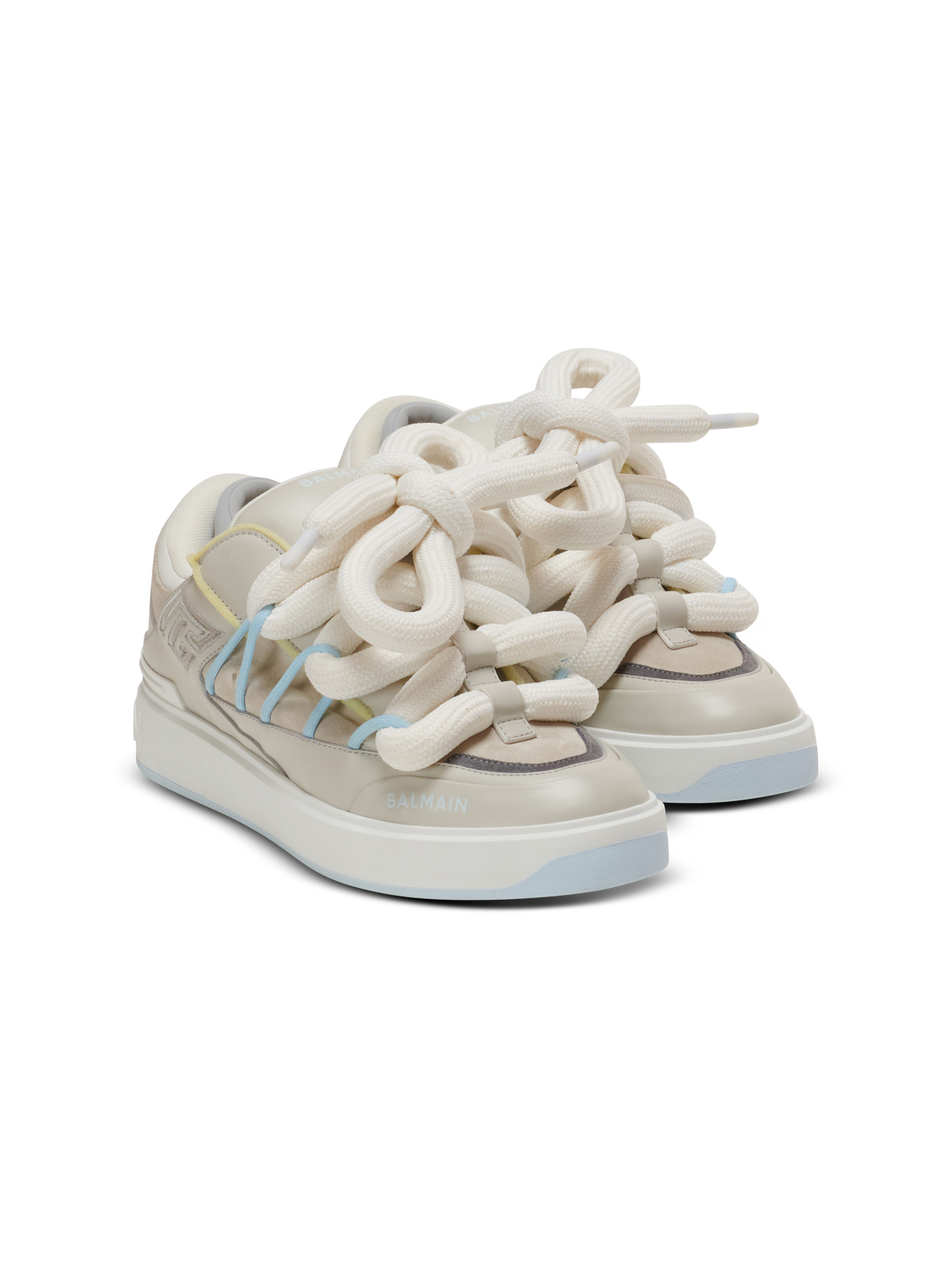 Baskets b-court puffy skate en cuir suédé - Gris Clair