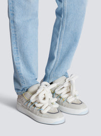 Baskets b-court puffy skate en cuir suédé - Gris Clair
