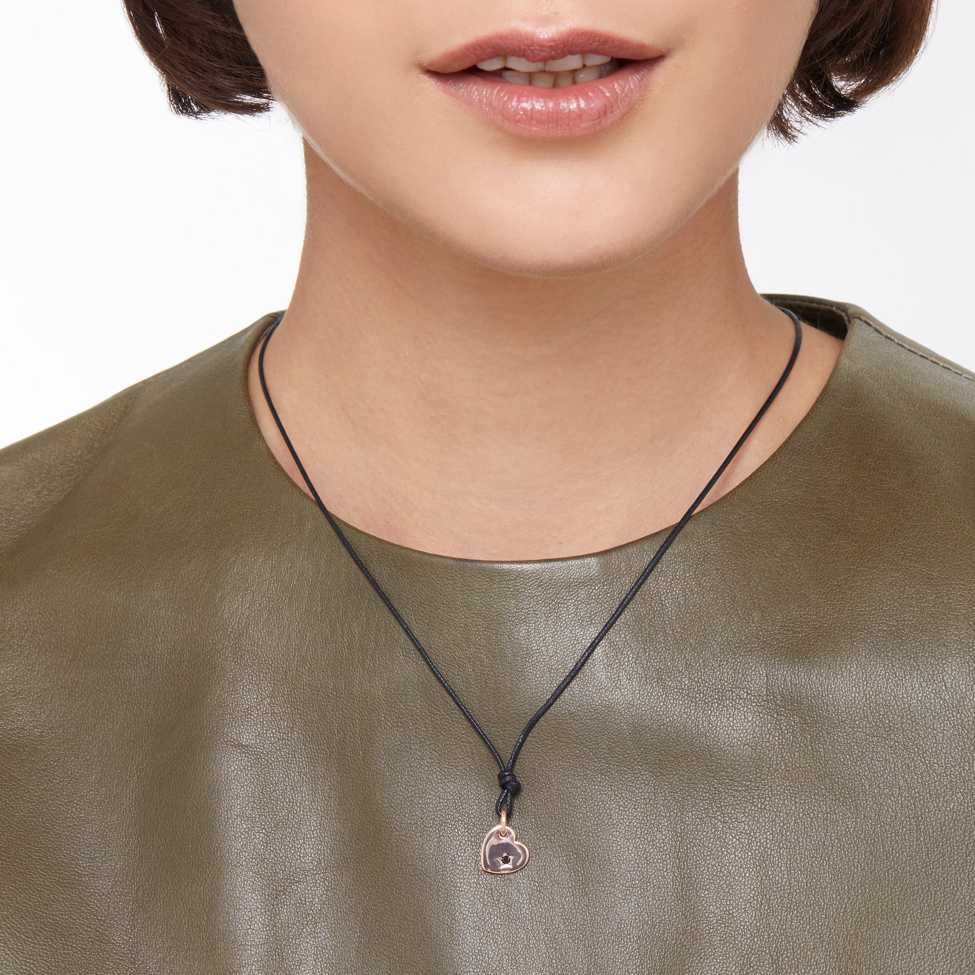 Charm Cuore en or rose 9K et diamant - Or Rose