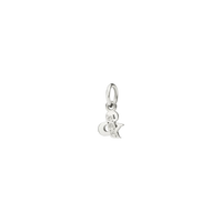 LETTER & CHARM IN RHODIUM PLATED 18K WHITE GOLD WITH 3 DIAMONDS (CT 0.025) SMALL MODEL.