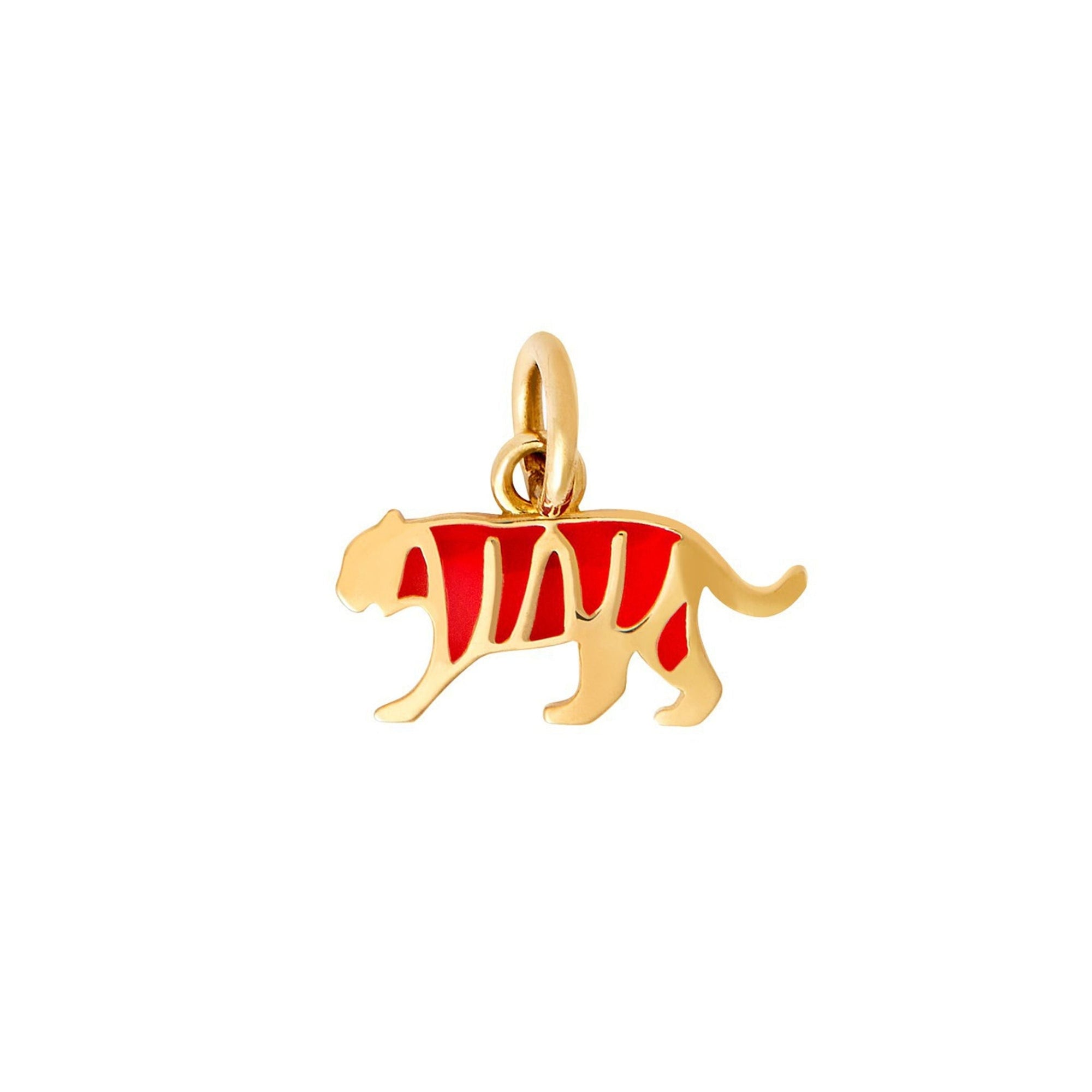 Charm Tigre en or jaune 18K et émail - Or Jaune