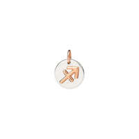 SAGITTARIUS CHARM IN SILVER AND 9K ROSE GOLD.
