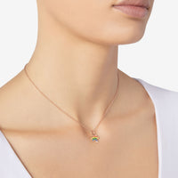 PUZZLE CHARM IN 9K ROSE GOLD AND RAINBOW ENAMEL.