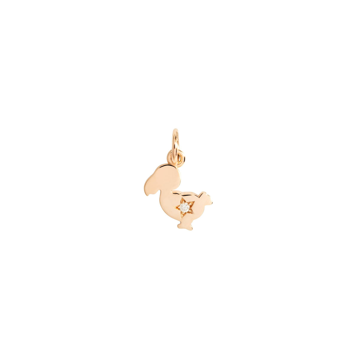 9K ROSE GOLD JUNIOR CHARM FOR 30TH BIRTHDAY AND 1 WHITE DIAMOND (CT 0,01).