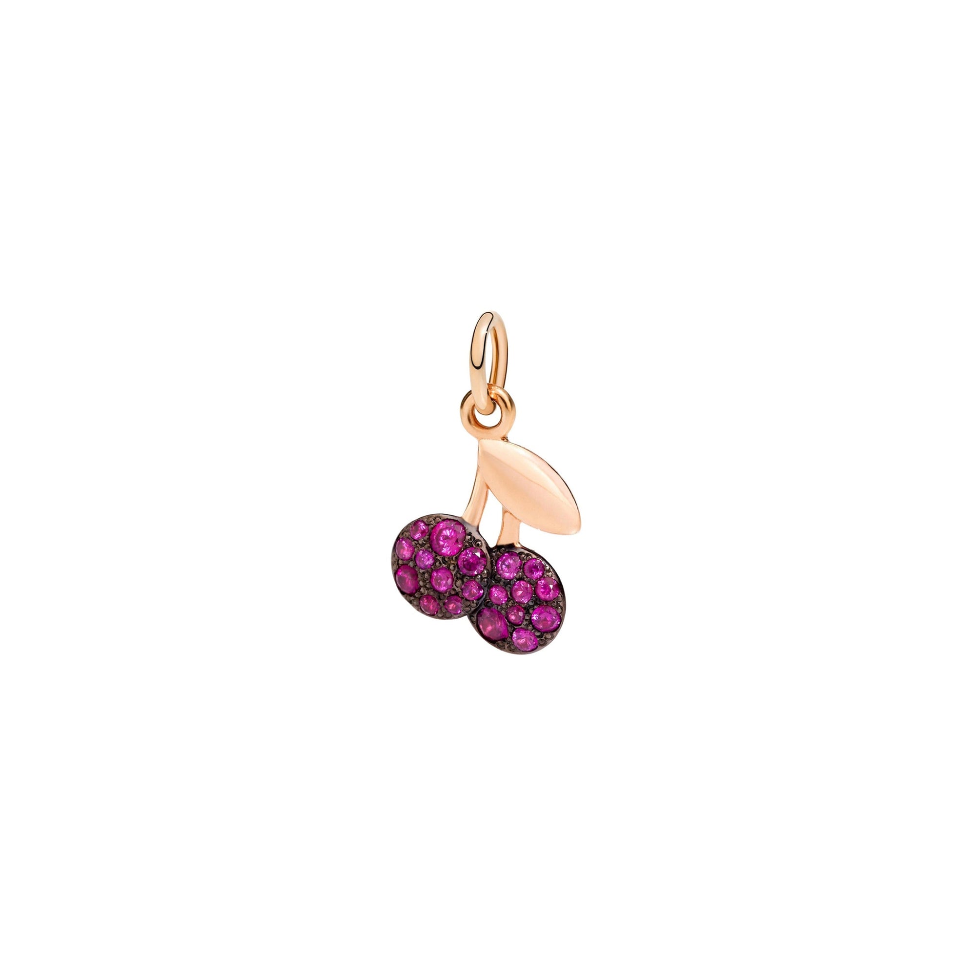 Dodo Nature 9K Rose Gold and Ruby Charm - Rose Gold