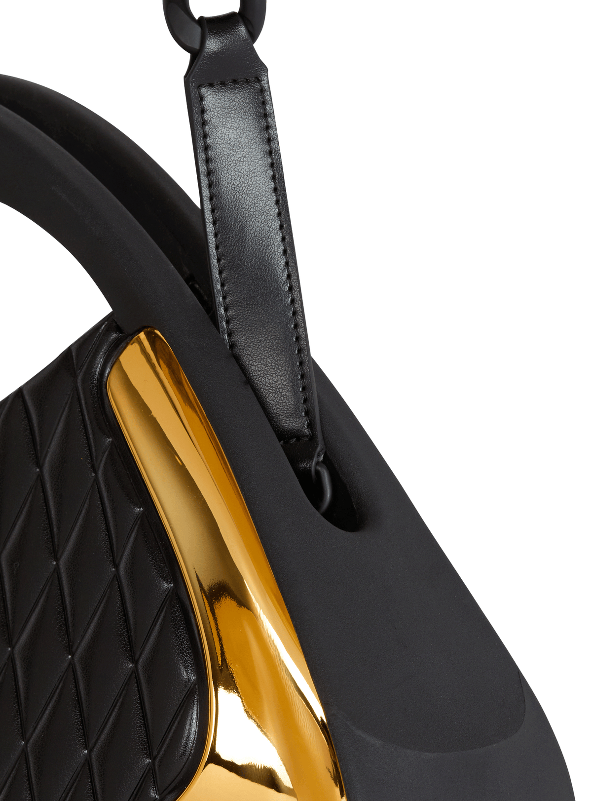 Sac jolie madame medium matelassé - Noir & Or