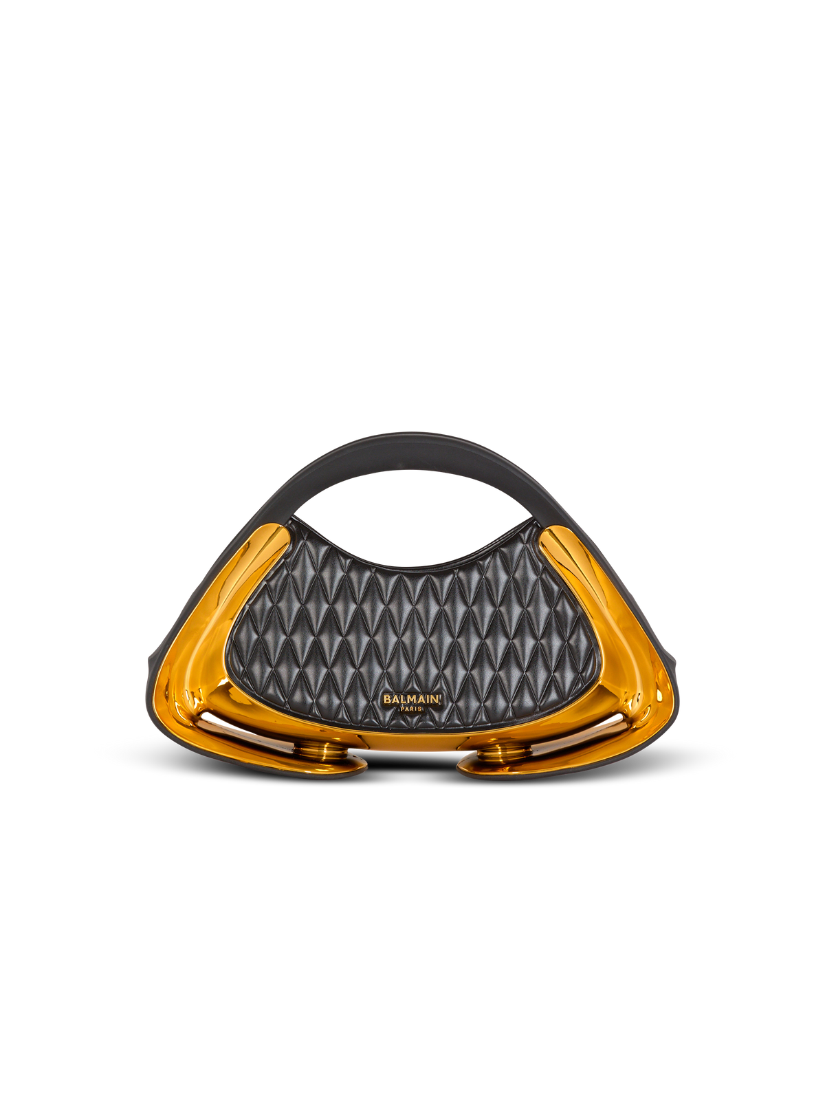 Sac jolie madame medium matelassé - Noir & Or