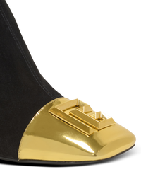 Bottines edna en suède et cuir miroir - Noir & Or