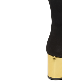Bottines edna en suède et cuir miroir - Noir & Or