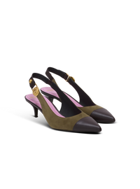 Kitten heels Eva en suède - Kaki & Marron