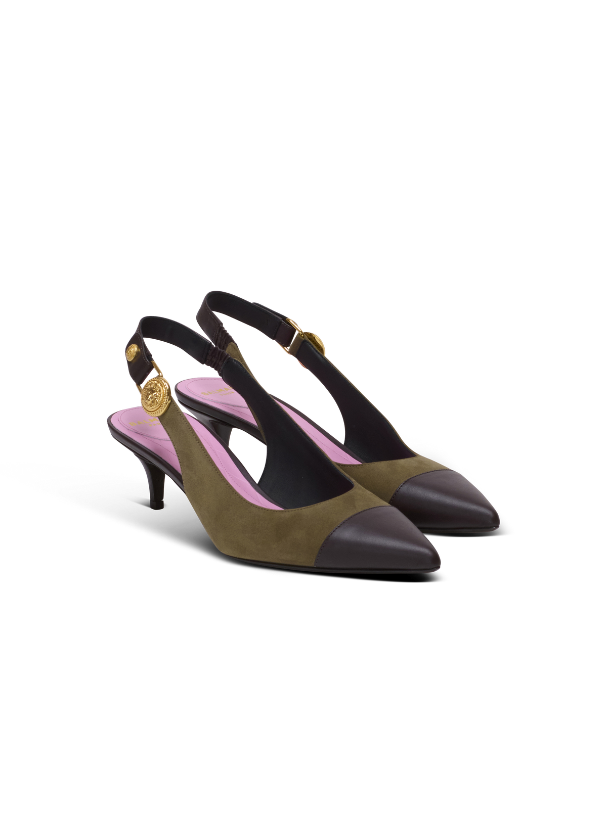 Kitten heels Eva en suède - Kaki & Marron
