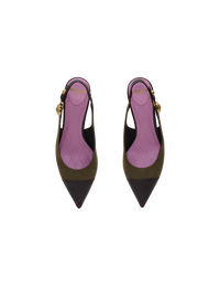 Kitten heels Eva en suède - Kaki & Marron