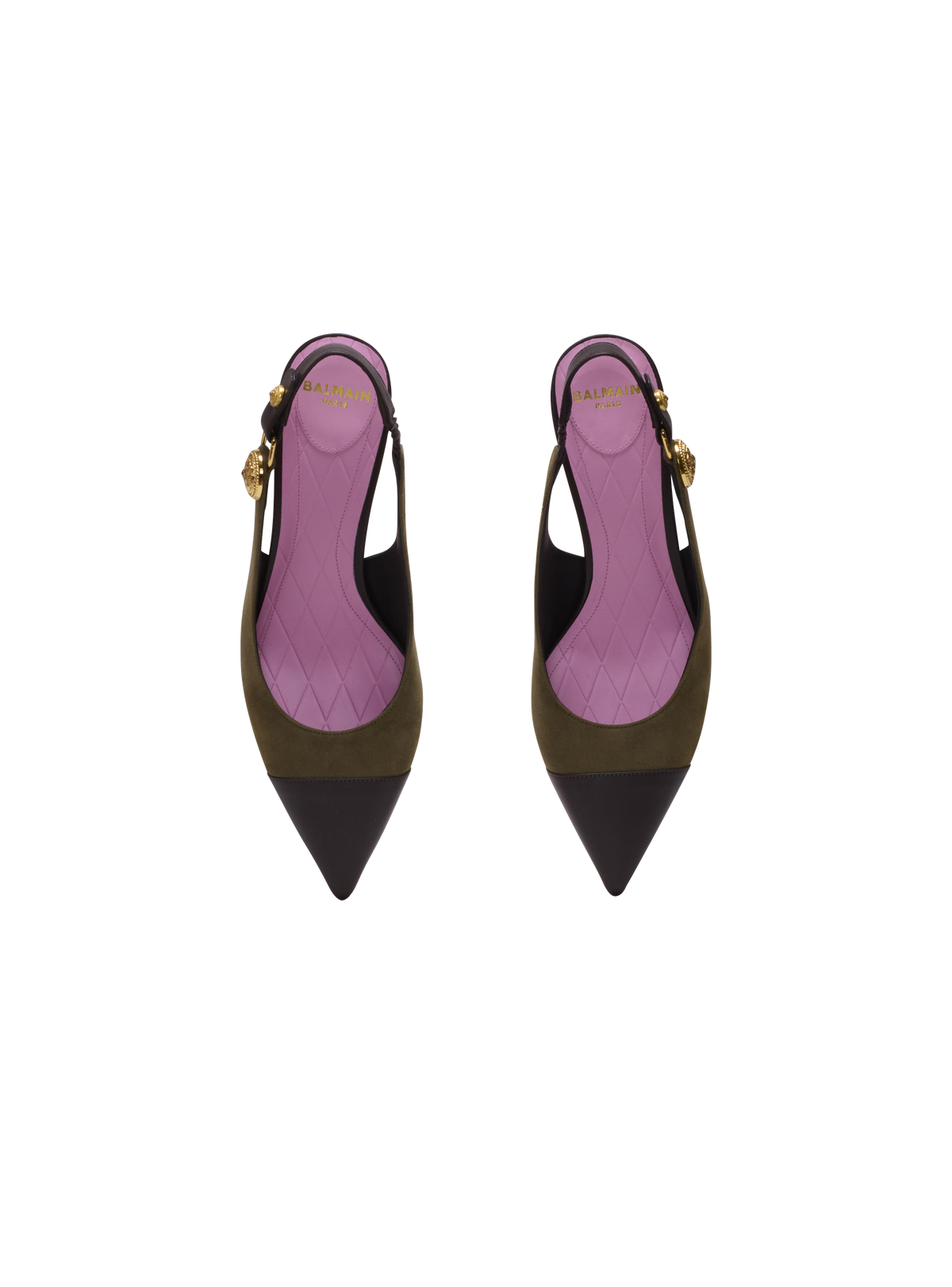 Kitten heels Eva en suède - Kaki & Marron