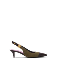 Slingbacks Eva en daim - Kaki & Marron