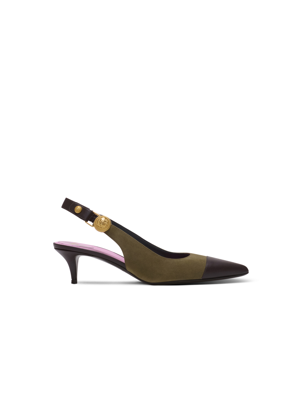 Kitten heels Eva en suède - Kaki & Marron
