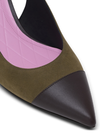 Kitten heels Eva en suède - Kaki & Marron